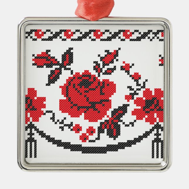 Rose Metal Tree Decoration (Front)