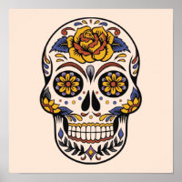 Rose Mexican Sugar Skull Day of the Dead
