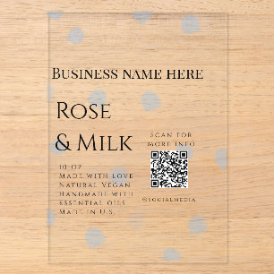 Rose milk handmade soap business QR code add detai Acrylic Invitations
