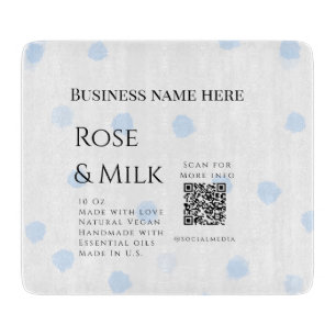 Rose milk handmade soap business QR code add detai Cutting Board