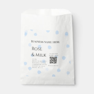 Rose milk handmade soap business QR code add detai Favour Bags