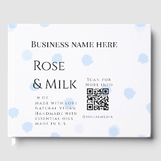 Rose milk handmade soap business QR code add detai Guest Book