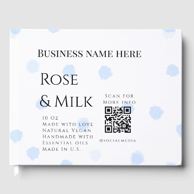 Rose milk handmade soap business QR code add detai Guest Book (Front)