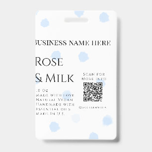 Rose milk handmade soap business QR code add detai ID Badge