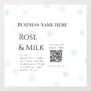 Rose milk handmade soap business QR code add detai Window Cling