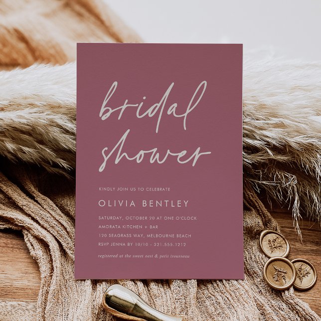 Rose | Minimalist Handwritten Script Bridal Shower Invitation (Creator Uploaded)
