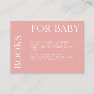 Rose Monochrome Modern Books For Baby Enclosure Card