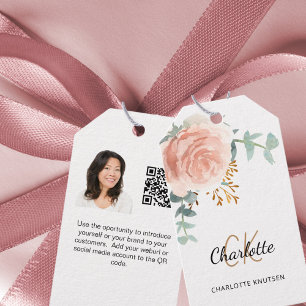 Rose monogram business QR photo Instagram tag