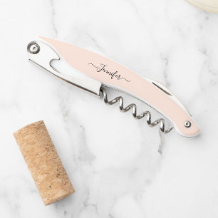 Rose Monogrammed Beer Wine Corkscrew Bottle Opener