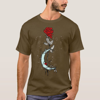 Rose Moon Witch Goth Gothic Dark Arts Witchcraft T-Shirt