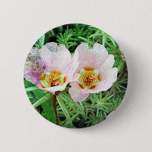 Rose Moss Flowers 6 Cm Round Badge