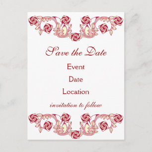 Rose Motif Announcement Postcard