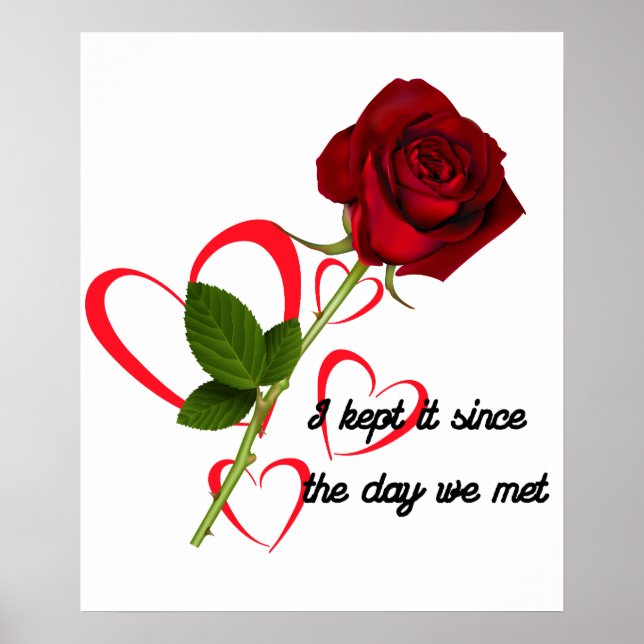 Rose motif with a romantic quote poster (Front)