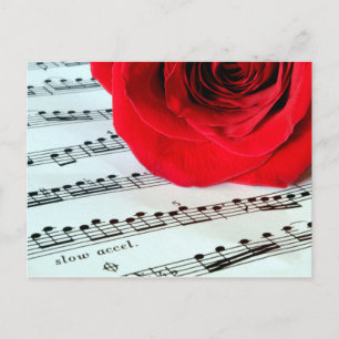 Rose & Music -Music Lover Postcard