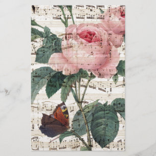 Rose Music Stationery