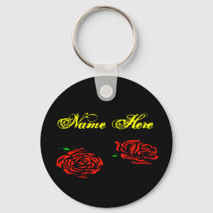 Rose Name Here Keychain