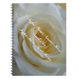 Rose Notebook Personalise Romantic White Rose Book