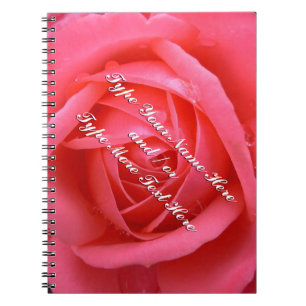 Rose Notebook Personalised Romantic Pink Rose Book