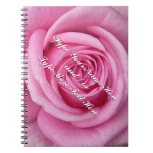 Rose Notebook Personalised Romantic Pink Rose Book