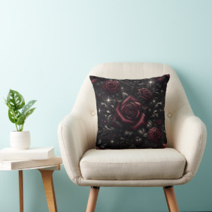 Rose Of Darkness 16x16 Throw Pillow