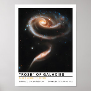 Rose of Galaxies Arp 273 Space Education Poster