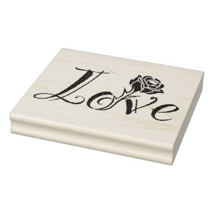 Rose of love rubber stamp