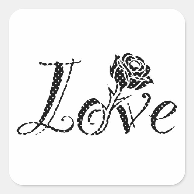 Rose of love square sticker (Front)