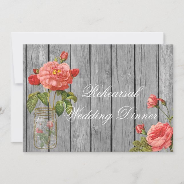 Rose of Orleans Rehearsal Wedding Invitation Card (Front)