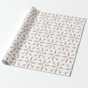 Rose of Sharon Cross Christan Wrapping Paper
