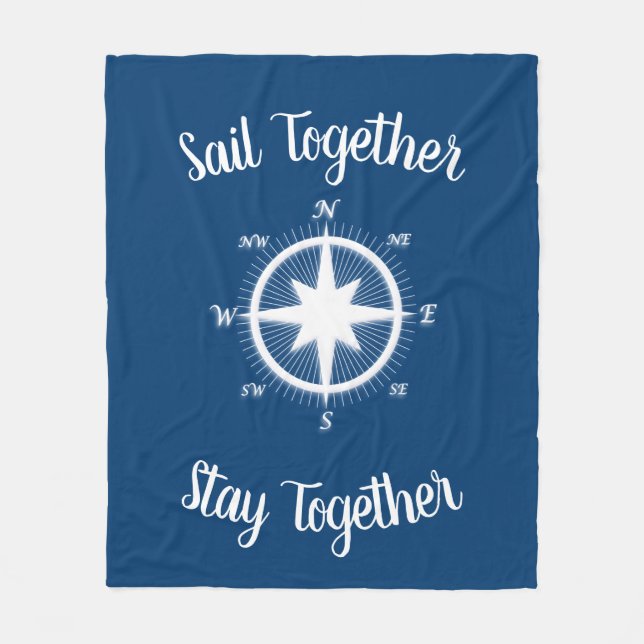 Rose of Winds Nautical Compass Custom Fleece Blanket (Front)