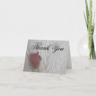 Rose on a barn door thank you card