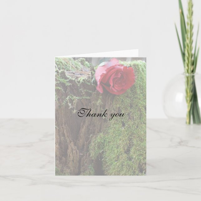 Rose on a stump thank you card (Front)