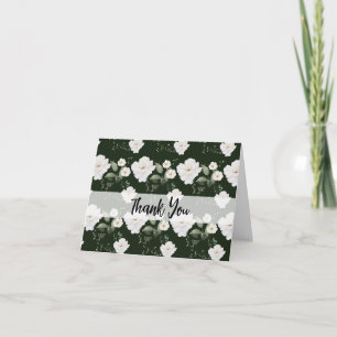 Rose on Black Background  Thank You Card