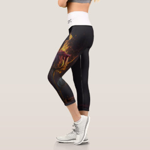rose on fire capri leggings