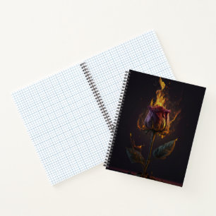 rose on fire notebook