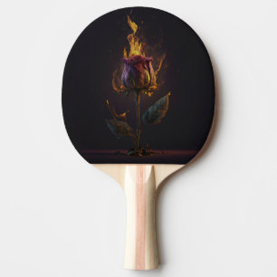 rose on fire ping pong paddle