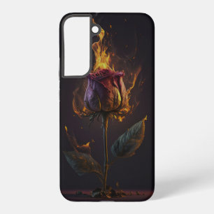 rose on fire samsung galaxy case
