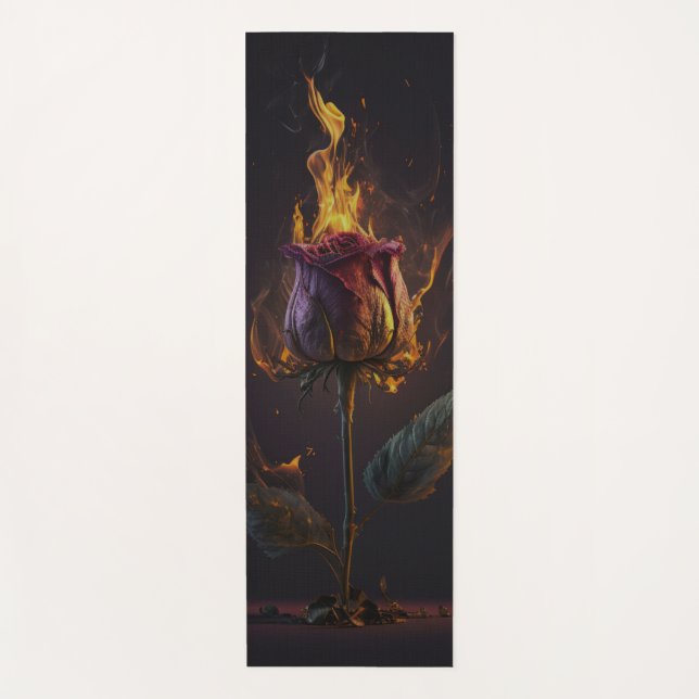 rose on fire yoga mat (Front)