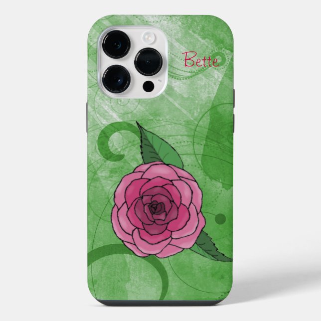 Rose On Green  iPhone Case (Back)