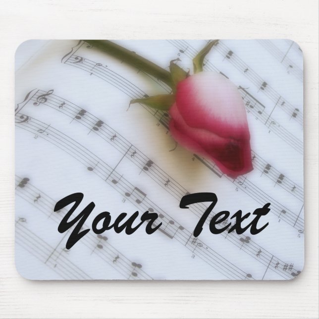 Rose On Music Sheet Mousepad (Front)