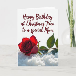 Rose On Snow Christmas Card