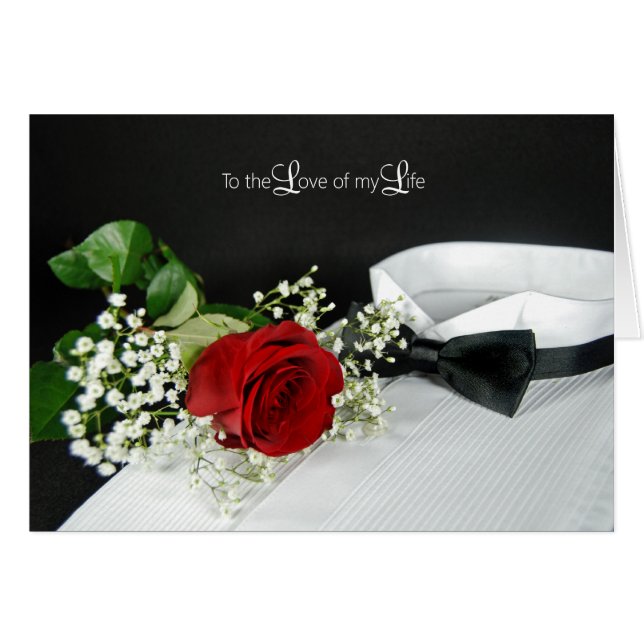 rose on tuxedo shirt romance (Front Horizontal)
