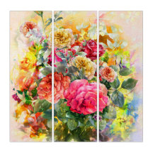 Rose Orchid Floral Connection Wall Art