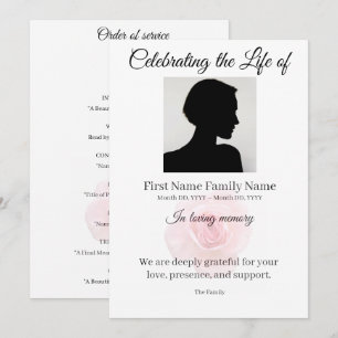 Rose order of service invitation