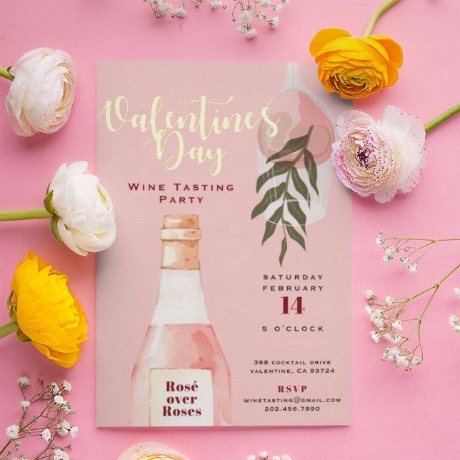 Rosé over Roses Pink Valentine's Day Party Gold (Creator Uploaded)