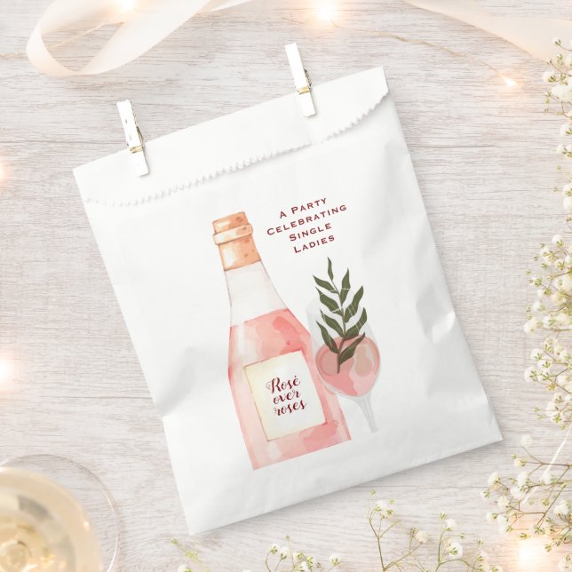 Rosé over Roses Valentine's Day Party Pink Favour Bags (Clipped)