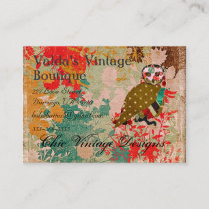 Rose Owl Boho Vintage  Business Cards