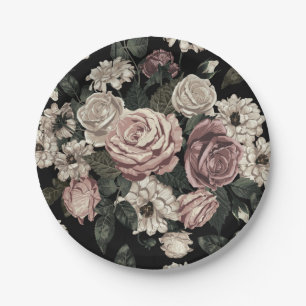 rose paper plate
