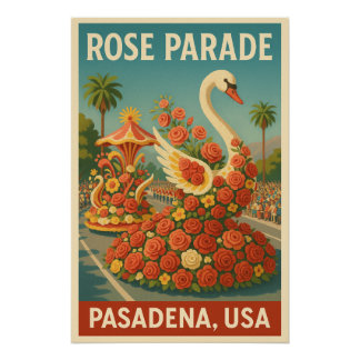 Rose Parade festival in USA travel Poster
