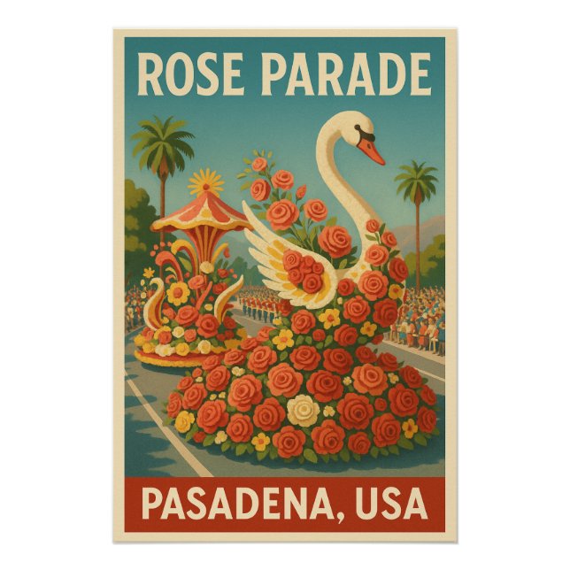 Rose Parade festival in USA travel Poster (Front)